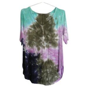 Torrid Super Soft Knits Tie-Die Top Short Sleeve